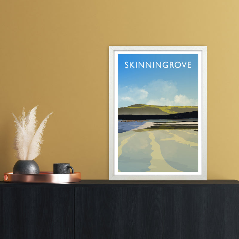 Skinningrove 2 Portrait Travel Art Print by Richard O'Neill A2 Oak Frame