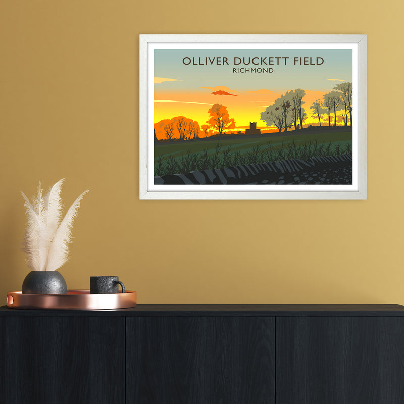 Olliver Duckett Field Travel Art Print by Richard O'Neill A2 Oak Frame