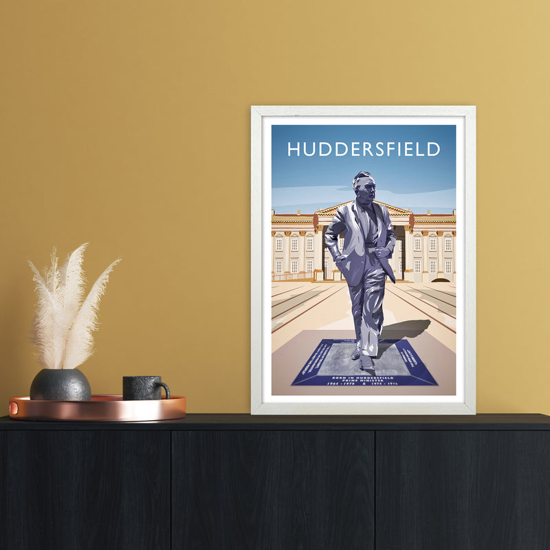Huddersfield Portrait Travel Art Print by Richard O'Neill A2 Oak Frame