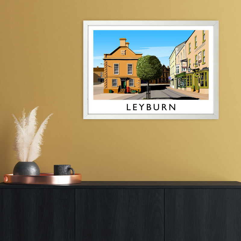 Leyburn 3 Travel Art Print by Richard O'Neill A2 Oak Frame