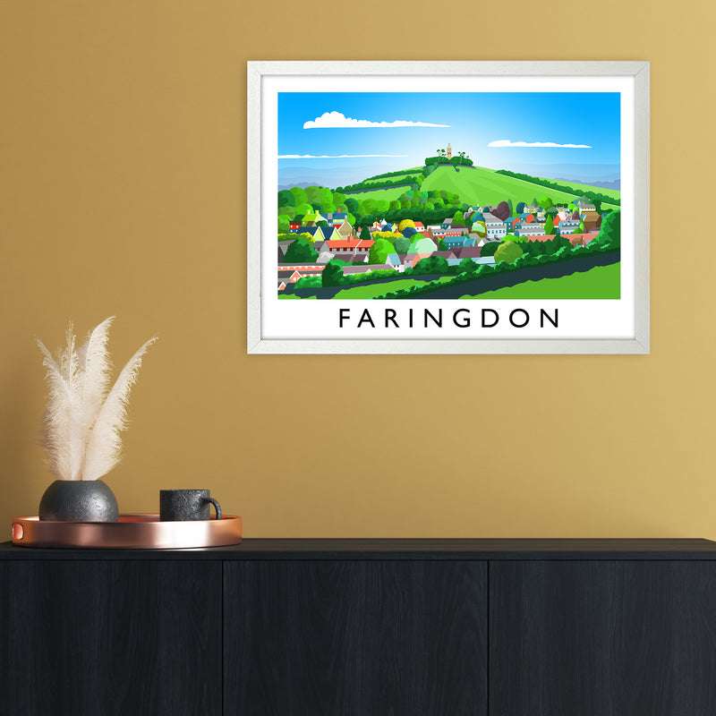 Faringdon Travel Art Print by Richard O'Neill A2 Oak Frame