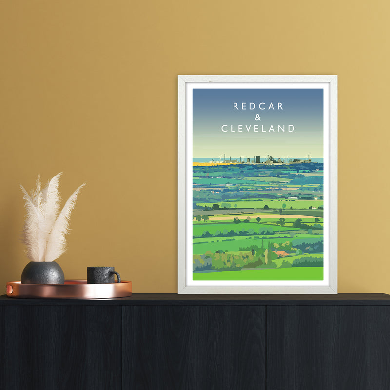 Redcar & Cleveland Travel Art Print by Richard O'Neill A2 Oak Frame