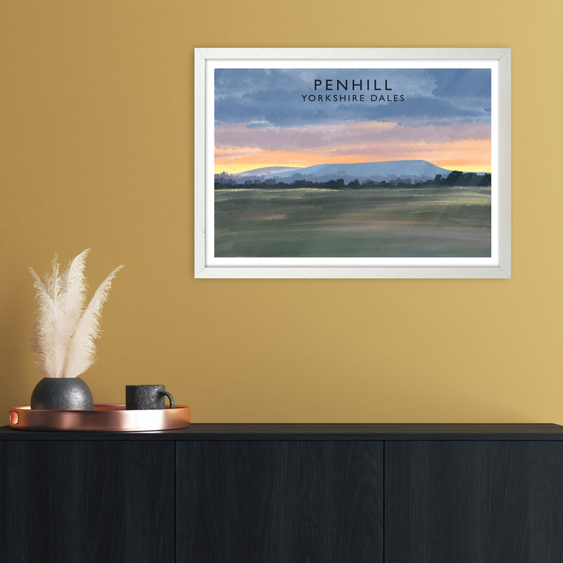 Penhill 3 Travel Art Print by Richard O'Neill A2 Oak Frame