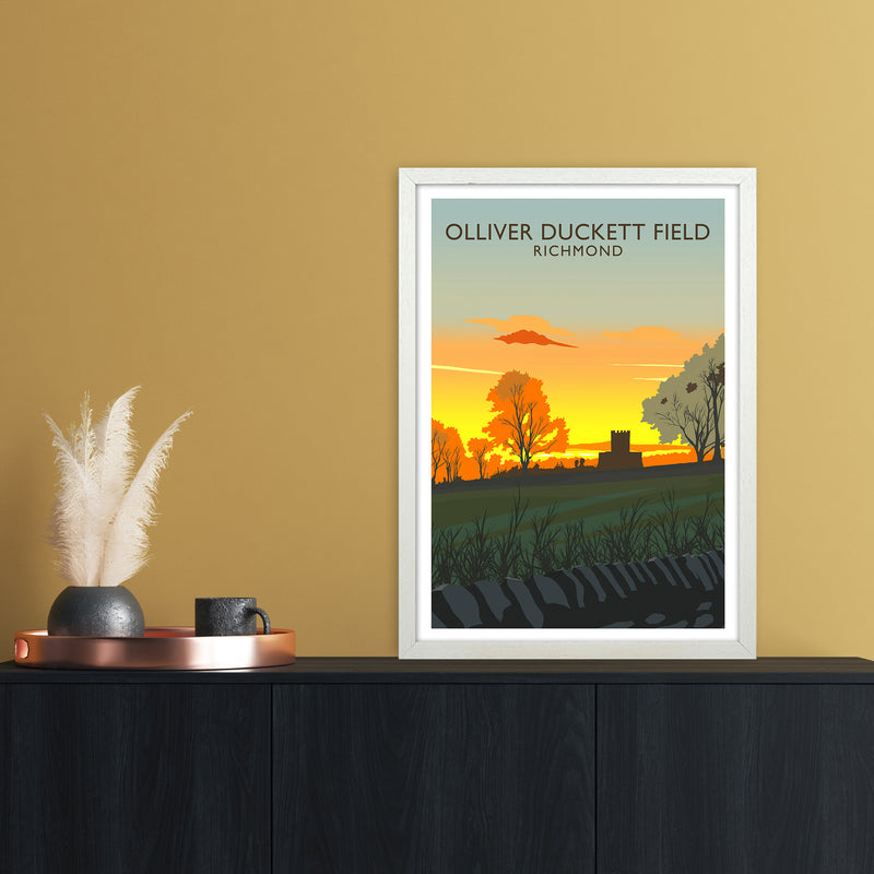 Olliver Duckett Field Portrait Travel Art Print by Richard O'Neill A2 Oak Frame