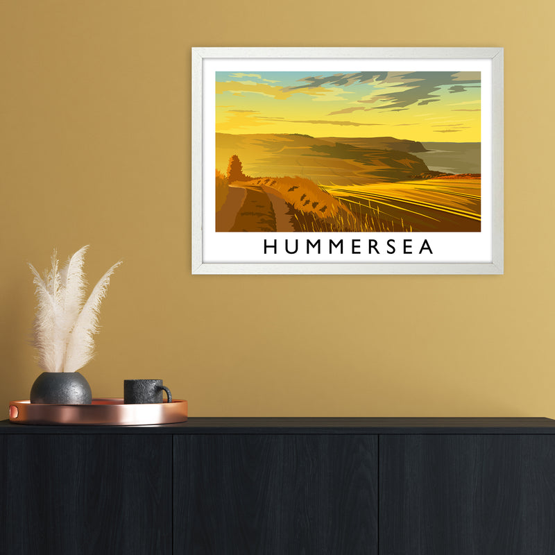 Hummersea Travel Art Print by Richard O'Neill A2 Oak Frame