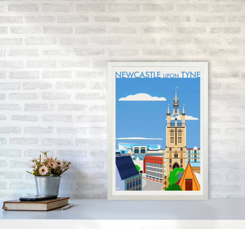 Newcastle upon Tyne 2 (Day) Travel Art Print by Richard O'Neill A2 Oak Frame