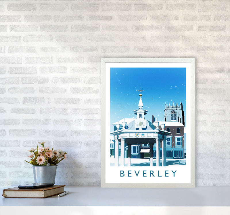 Beverley (Snow) 2 portrait Travel Art Print by Richard O'Neill A2 Oak Frame