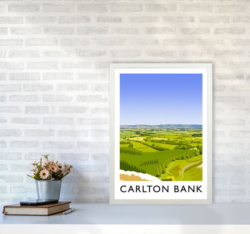 Carlton Bank portrait Travel Art Print by Richard O'Neill A2 Oak Frame