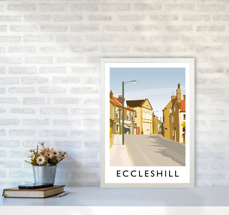 Eccleshill portrait Travel Art Print by Richard O'Neill A2 Oak Frame