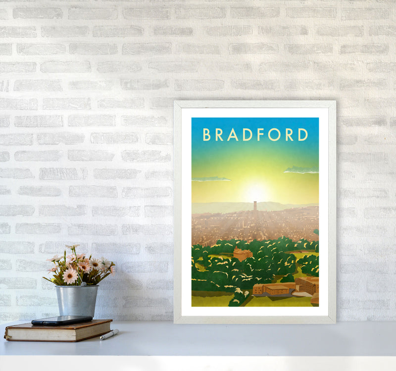 Bradford 2 portrait Travel Art Print by Richard O'Neill A2 Oak Frame