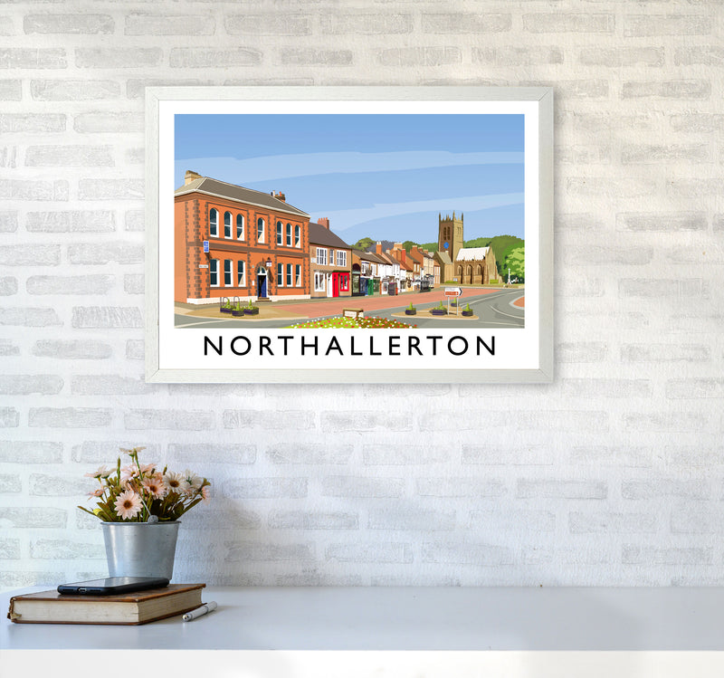 Northallerton 5 Travel Art Print by Richard O'Neill A2 Oak Frame