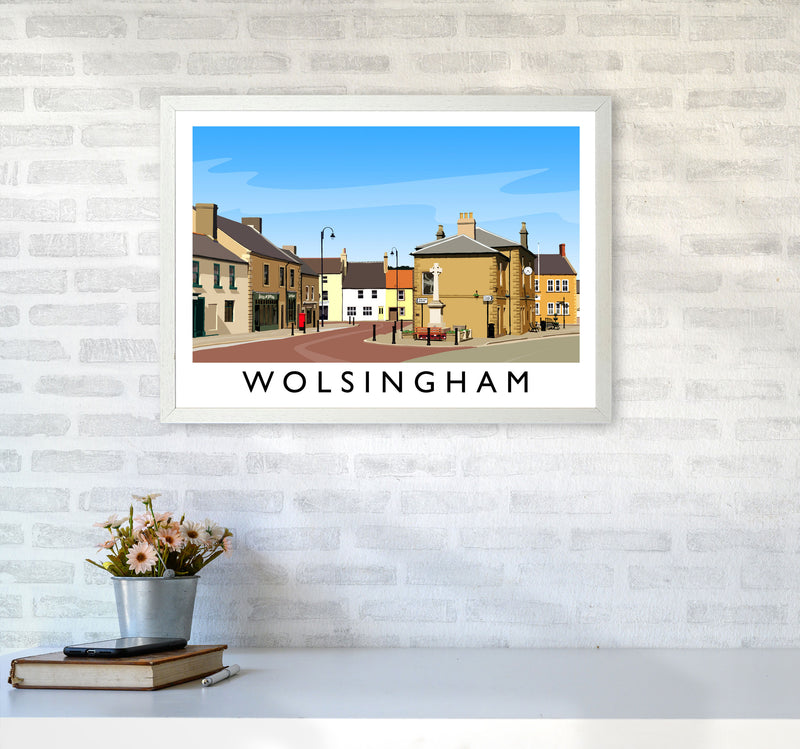 Wolsingham 2 Travel Art Print by Richard O'Neill A2 Oak Frame