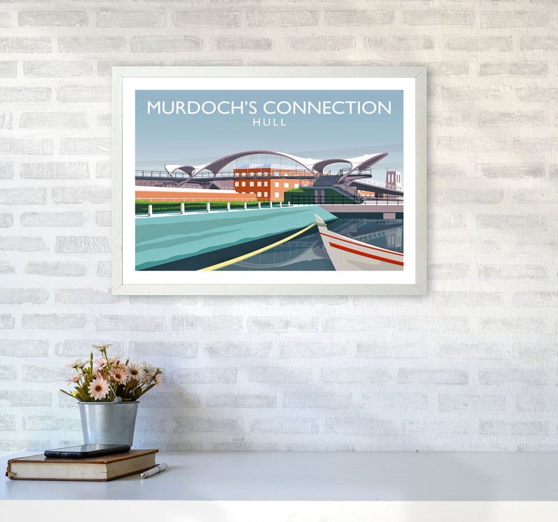 Murdoch's Connection Travel Art Print by Richard O'Neill A2 Oak Frame