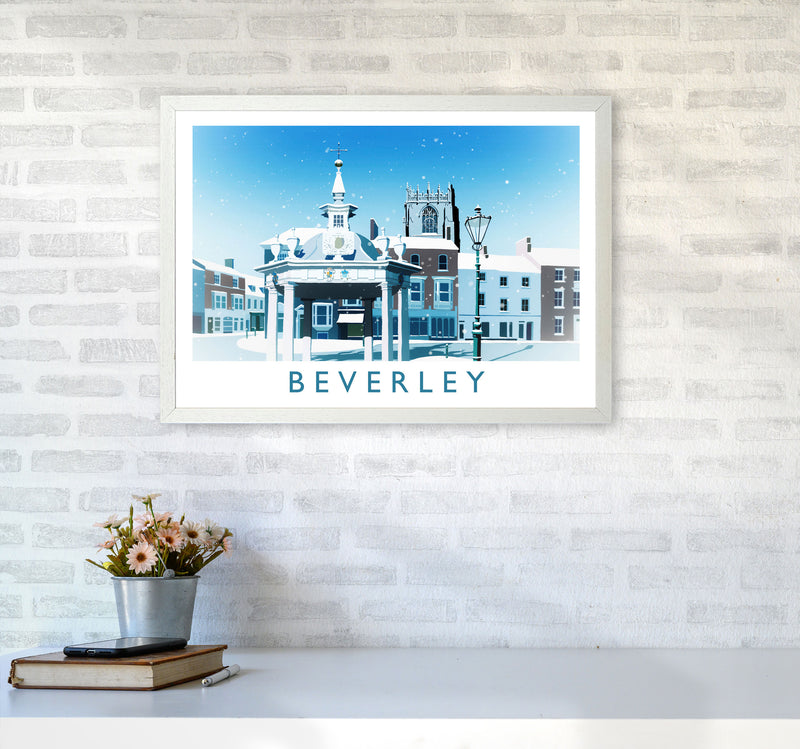 Beverley (Snow) 2 Travel Art Print by Richard O'Neill A2 Oak Frame