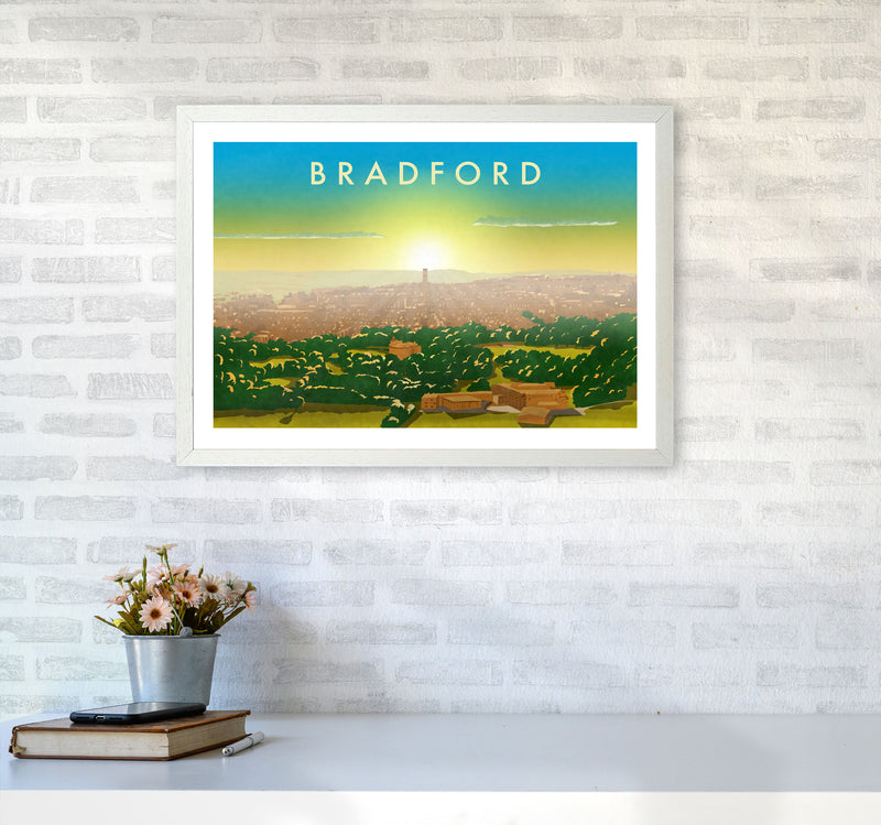 Bradford 2 Travel Art Print by Richard O'Neill A2 Oak Frame