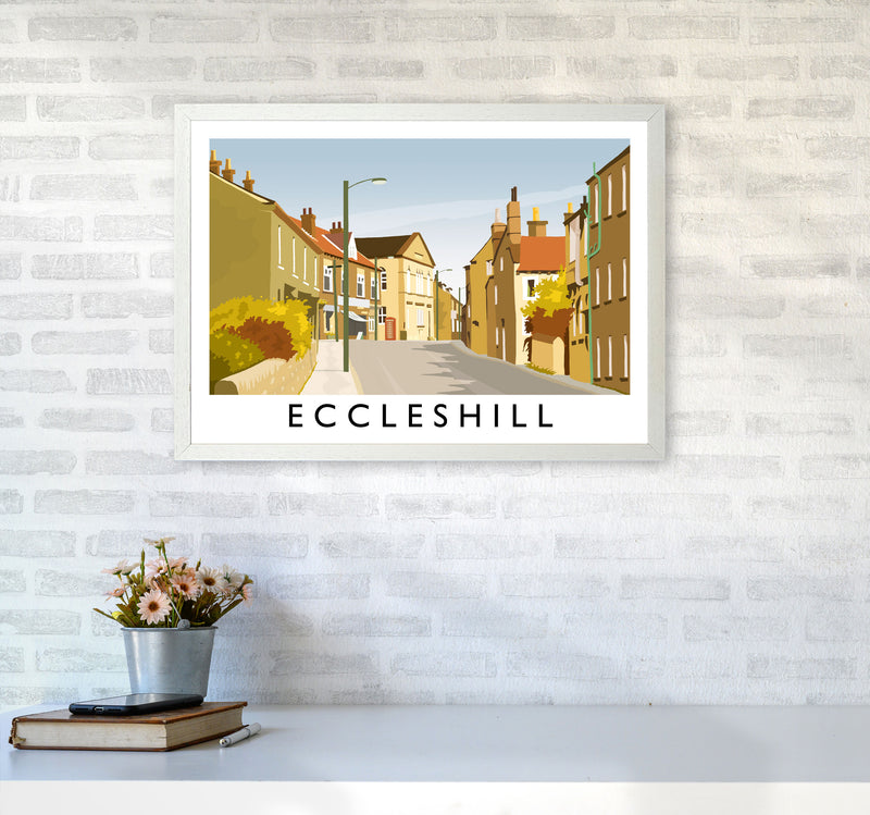 Eccleshill Travel Art Print by Richard O'Neill A2 Oak Frame