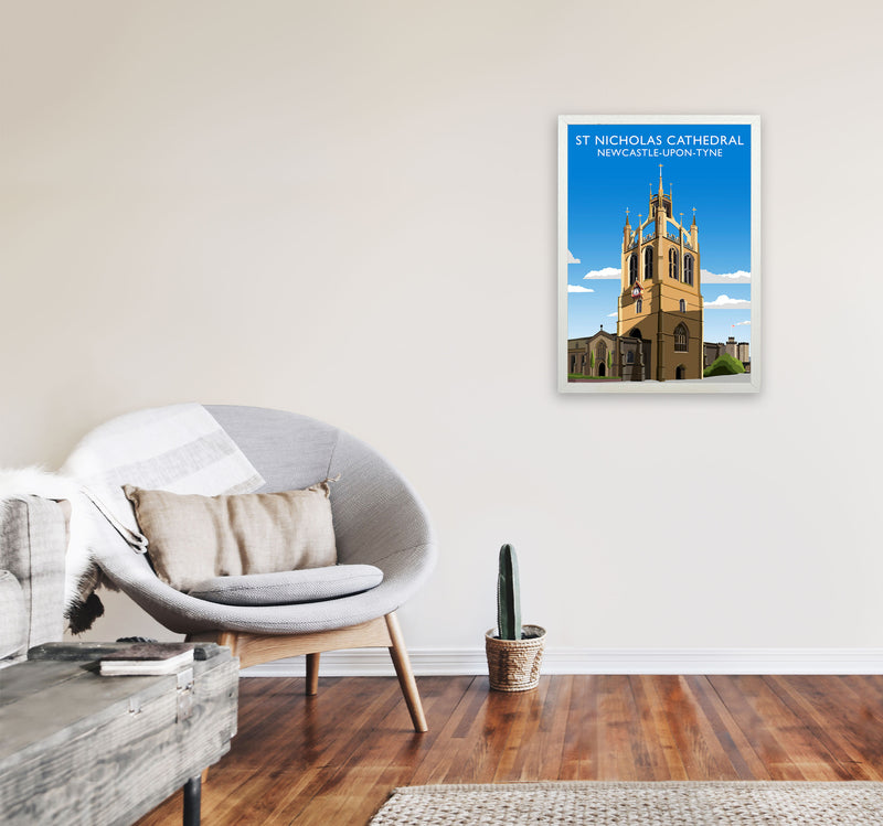 St Nicholas Cathedral Newcastle-Upon-Tyne, Art Print by Richard O'Neill A2 Oak Frame