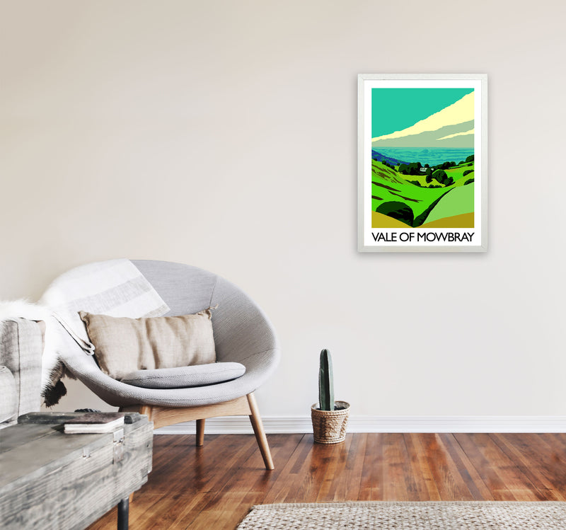 Vale Of Mowbray by Richard O'Neill Yorkshire Art Print, Vintage Travel Poster A2 Oak Frame