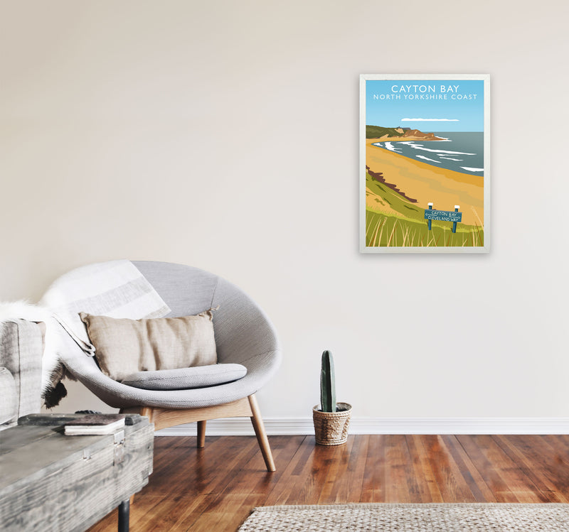 Cayton Bay North Yorkshire Coast Framed Digital Art Print by Richard O'Neill A2 Oak Frame