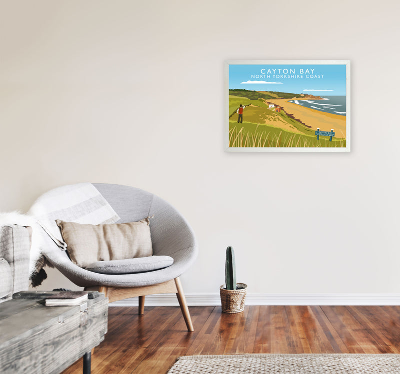 Cayton Bay North Yorkshire Coast Framed Digital Art Print by Richard O'Neill A2 Oak Frame