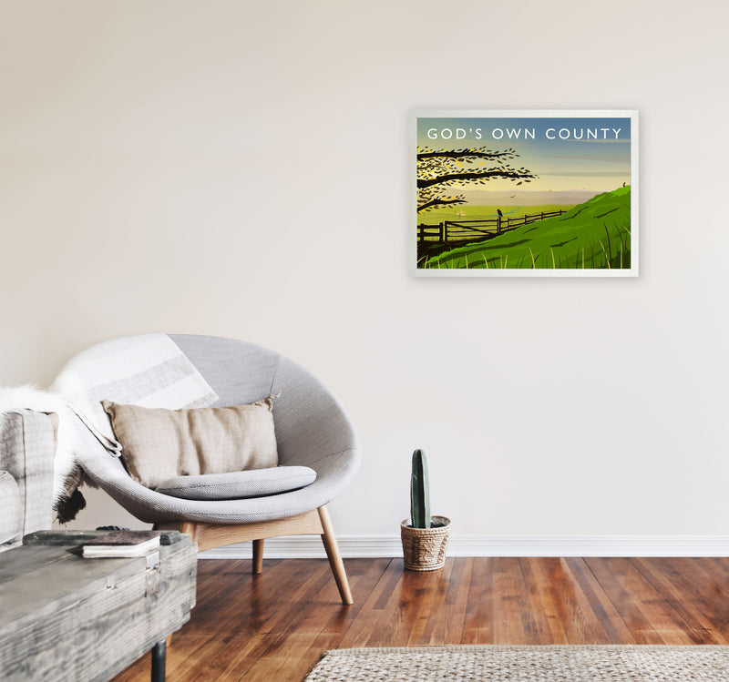 Gods Own County (Landscape) Yorkshire Art Print Poster by Richard O'Neill A2 Oak Frame