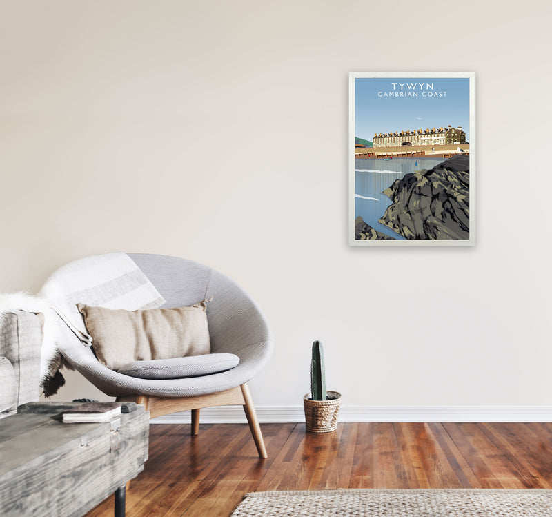 Tywyn Cambrian Coast Framed Digital Art Print by Richard O'Neill A2 Oak Frame
