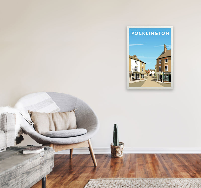 Pocklington Travel Art Print by Richard O'Neill, Framed Wall Art A2 Oak Frame