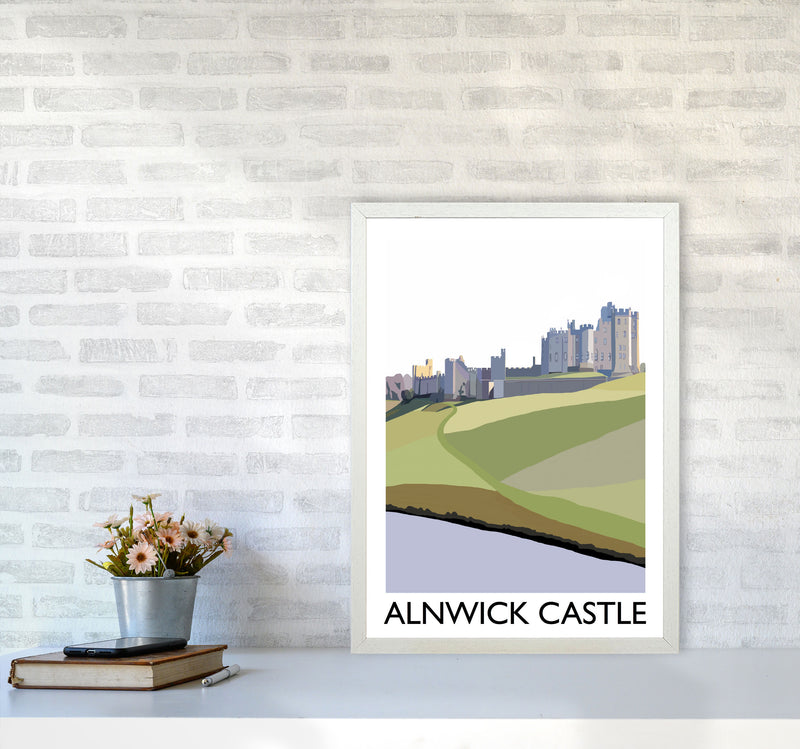 Alnwick Castle Portrait by Richard O'Neill A2 Oak Frame