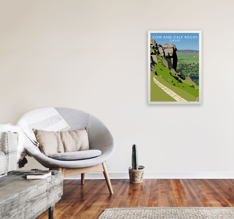 Cow And Calf Rocks Portrait by Richard O'Neill A2 Oak Frame