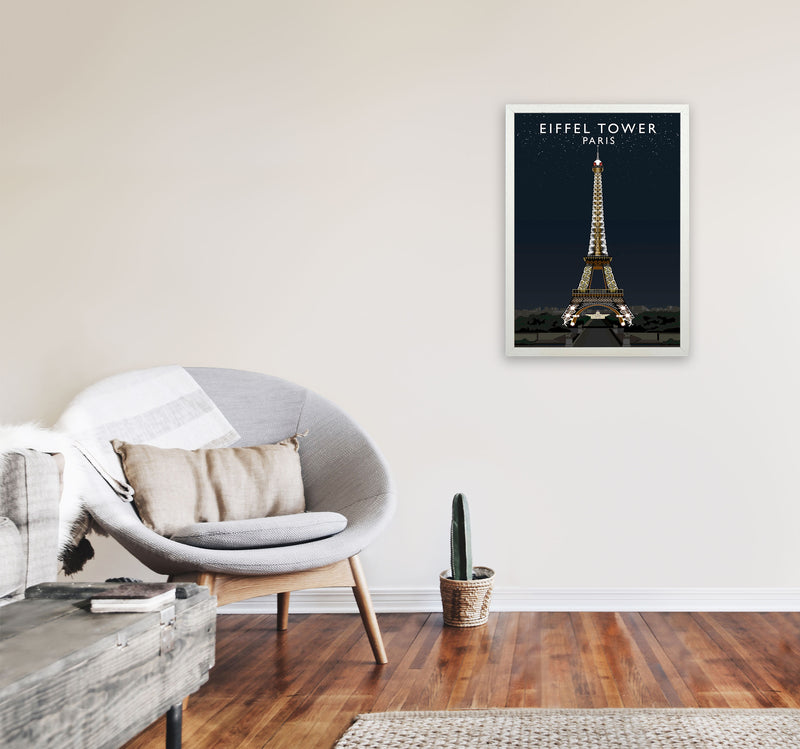Eiffel Tower Night by Richard O'Neill A2 Oak Frame