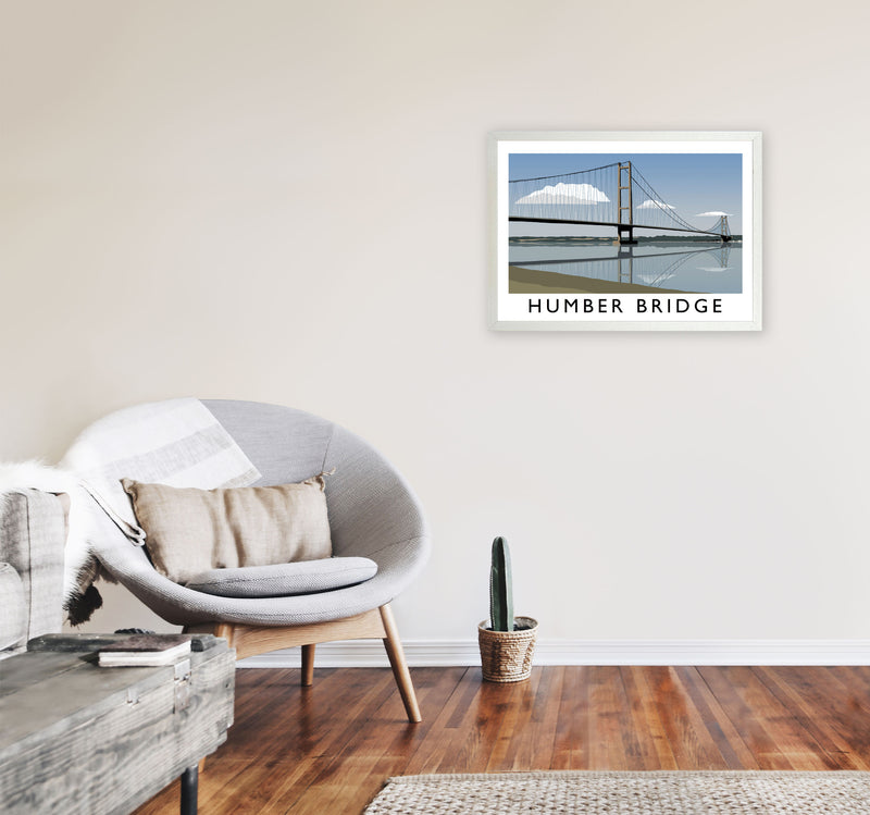 Humber Bridge Framed Digital Art Print by Richard O'Neill A2 Oak Frame