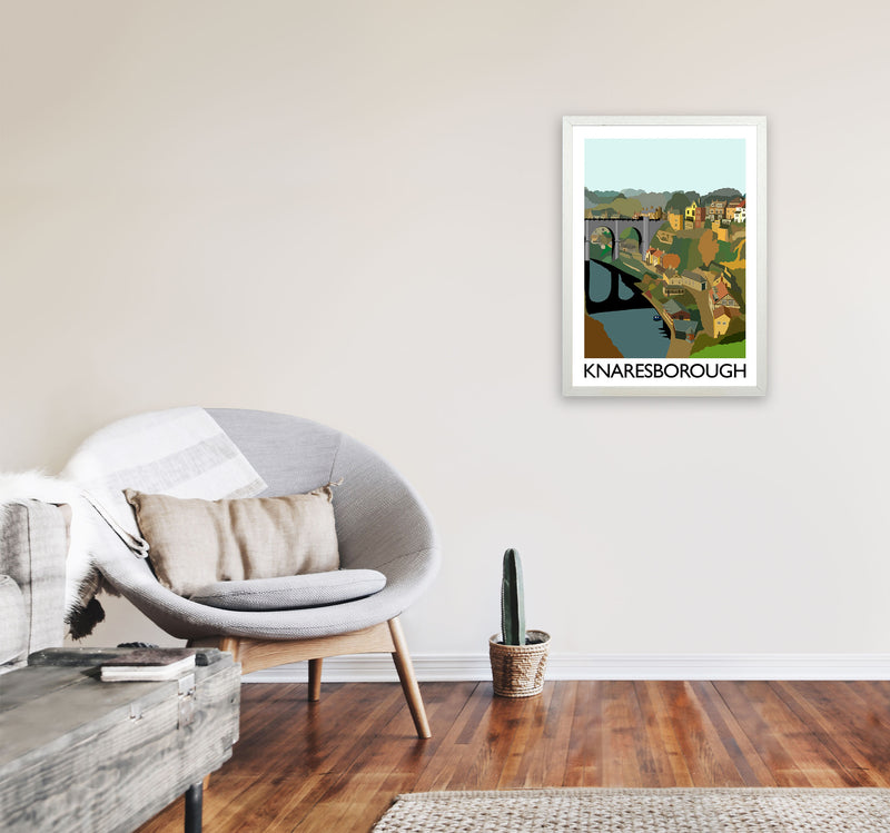 Knaresborough Digital Art Print by Richard O'Neill, Framed Wall Art A2 Oak Frame