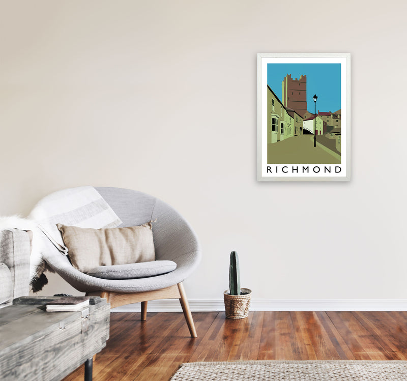 Richmond Travel Art Print by Richard O'Neill, Framed Wall Art A2 Oak Frame