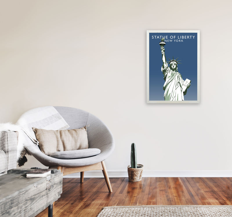 Statue of Liberty New York Art Print by Richard O'Neill A2 Oak Frame