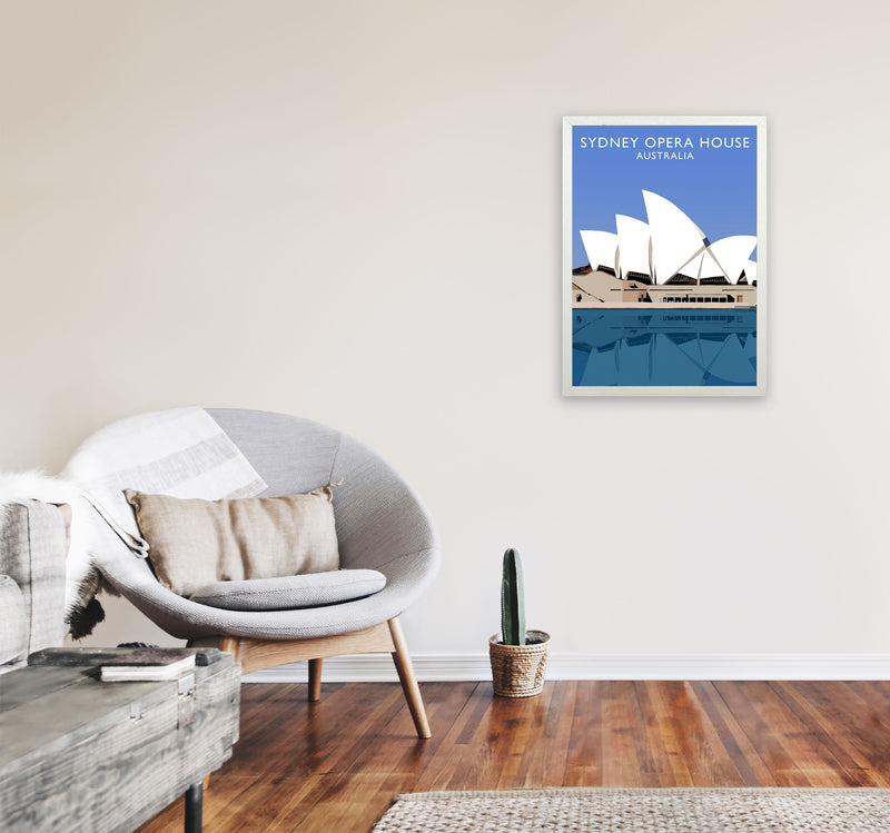 Sydney Opera House Australia Digital Art Print by Richard O'Neill A2 Oak Frame