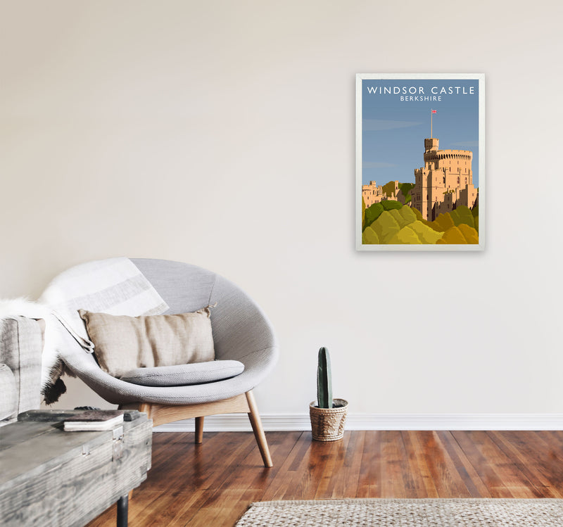 Windsor Castle Berkshire Travel Art Print by Richard O'Neill A2 Oak Frame
