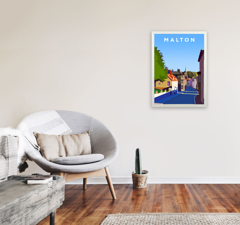 Malton Travel Art Print by Richard O'Neill, Framed Wall Art A2 Oak Frame