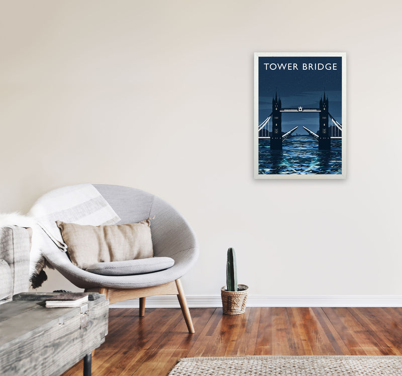 Tower Bridge portrait by Richard O'Neill A2 Oak Frame