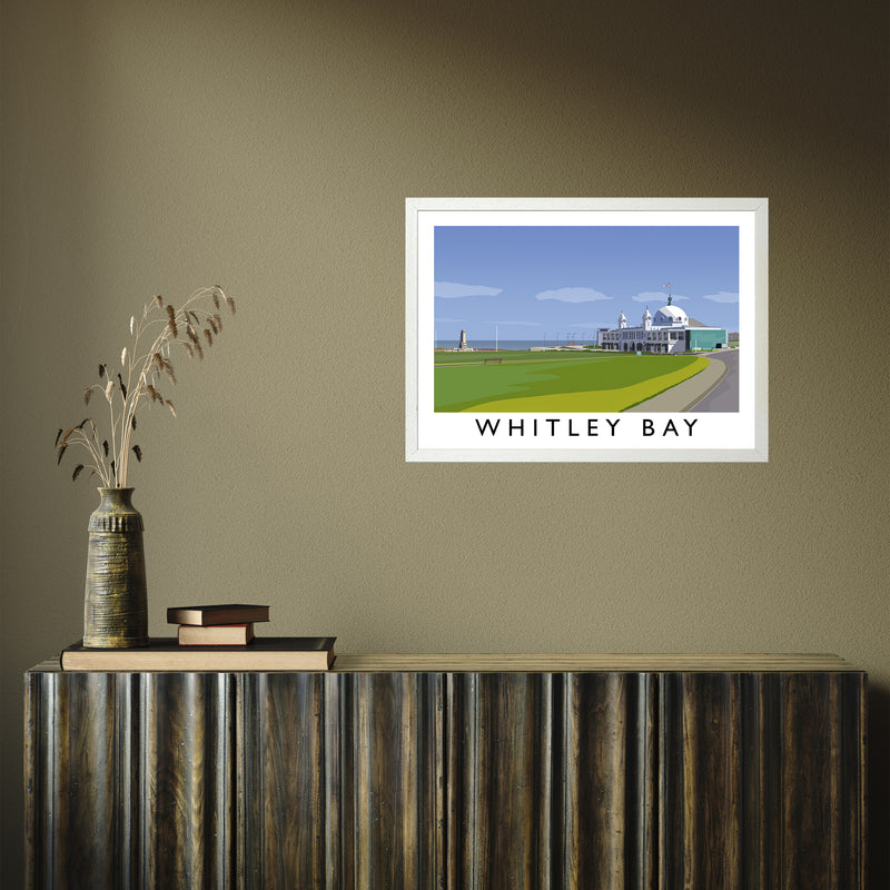 Whitley Bay by Richard O'Neill A2 White Frame
