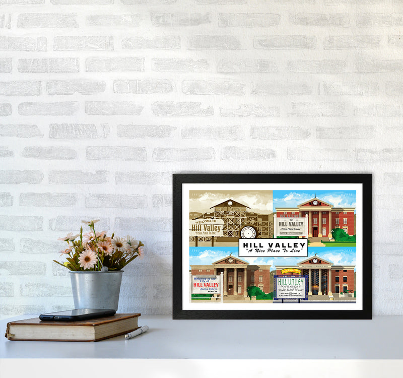 Hill Valley - A Nice Place To Live Art Print by Richard O'Neill A3 White Frame