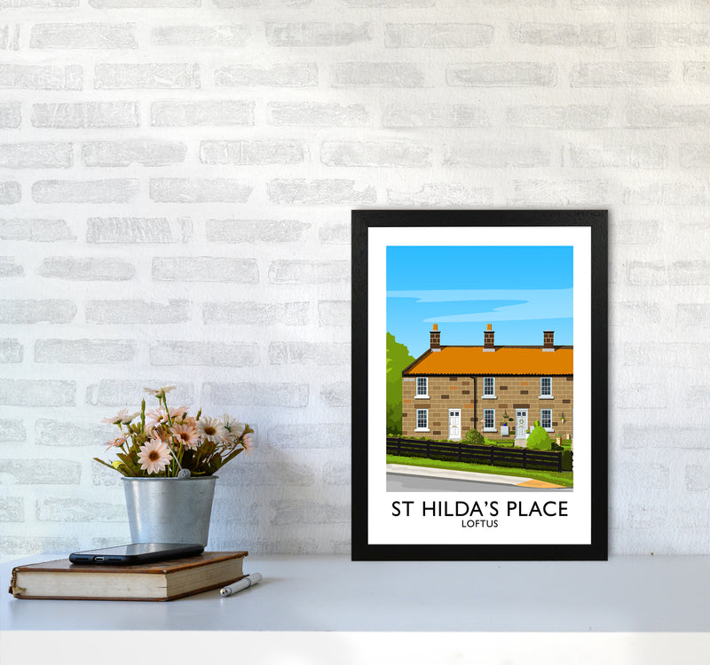 St Hilda's Place Portrait Art Print by Richard O'Neill A3 White Frame