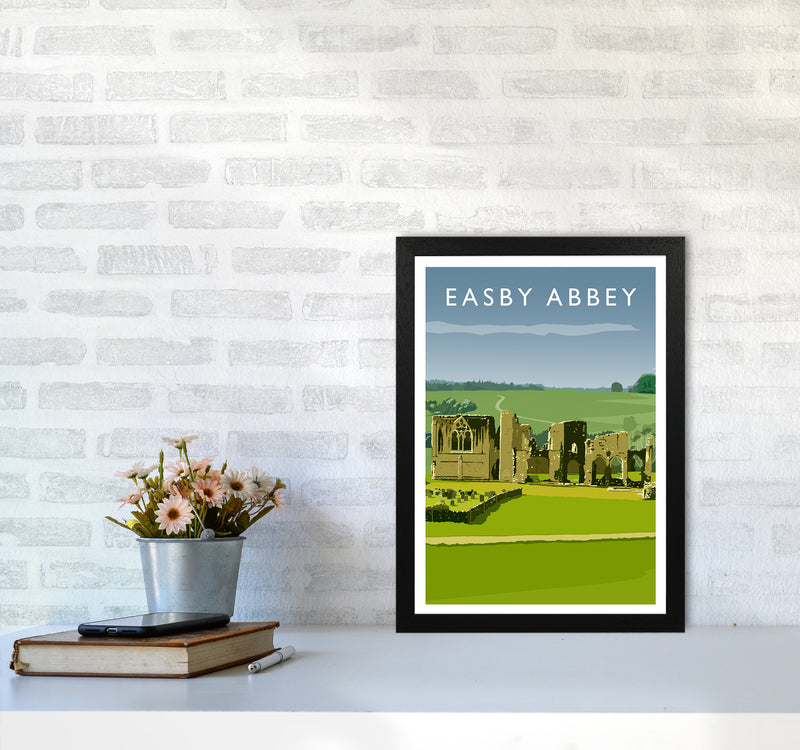 Easby Abbey Portrait Art Print by Richard O'Neill A3 White Frame