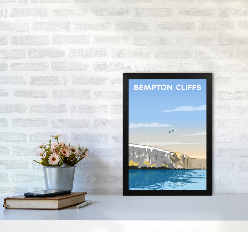 Bempton Cliffs portrait Travel Art Print by Richard O'Neill A3 White Frame