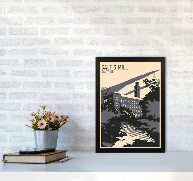 Salt's Mill, Saltaire Travel Art Print by Richard O'Neill A3 White Frame