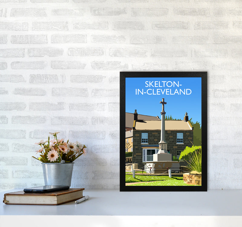 Skelton-in-Cleveland portrait Travel Art Print by Richard O'Neill A3 White Frame
