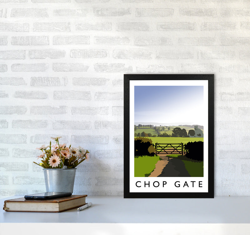 Chop Gate portrait Travel Art Print by Richard O'Neill A3 White Frame