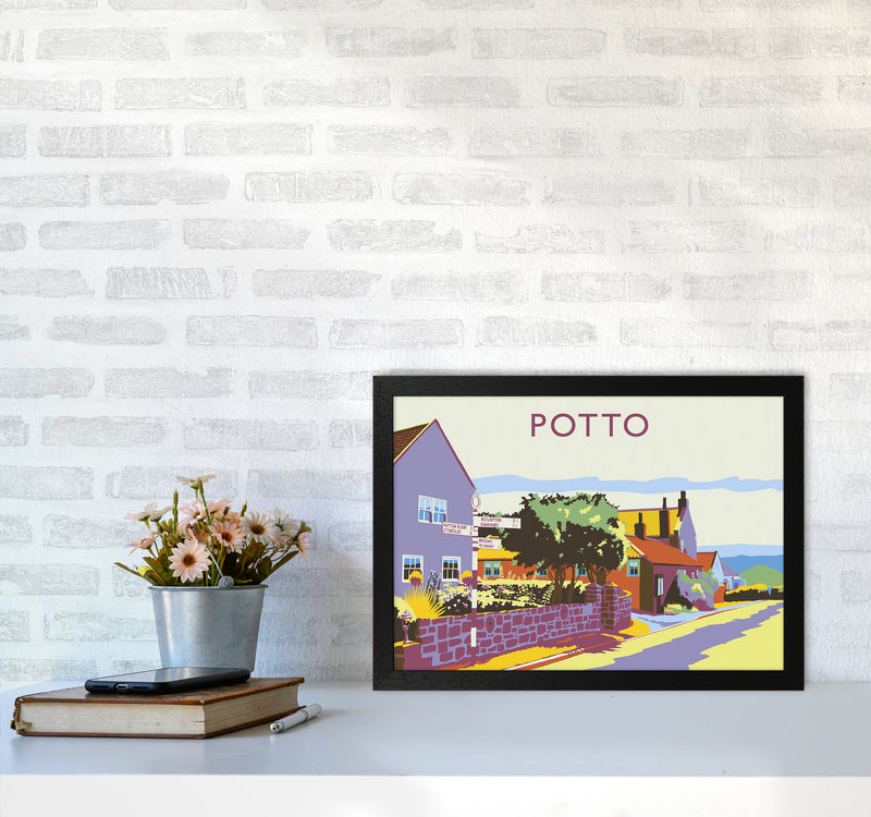 Potto Travel Art Print by Richard O'Neill A3 White Frame