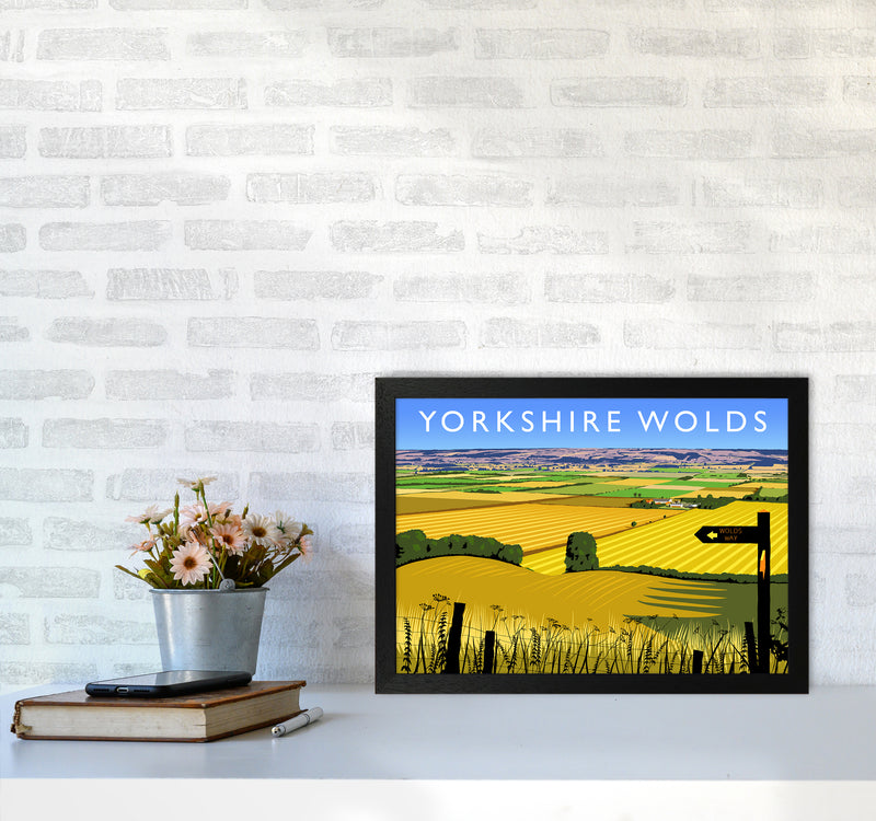 Yorkshire Wolds Travel Art Print by Richard O'Neill A3 White Frame