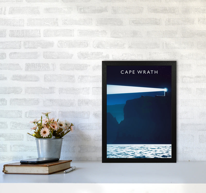 Cape Wrath portrait Travel Art Print by Richard O'Neill A3 White Frame