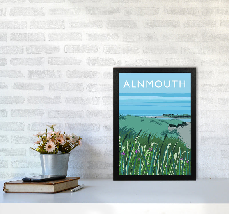Alnmouth portrait Travel Art Print by Richard O'Neill A3 White Frame